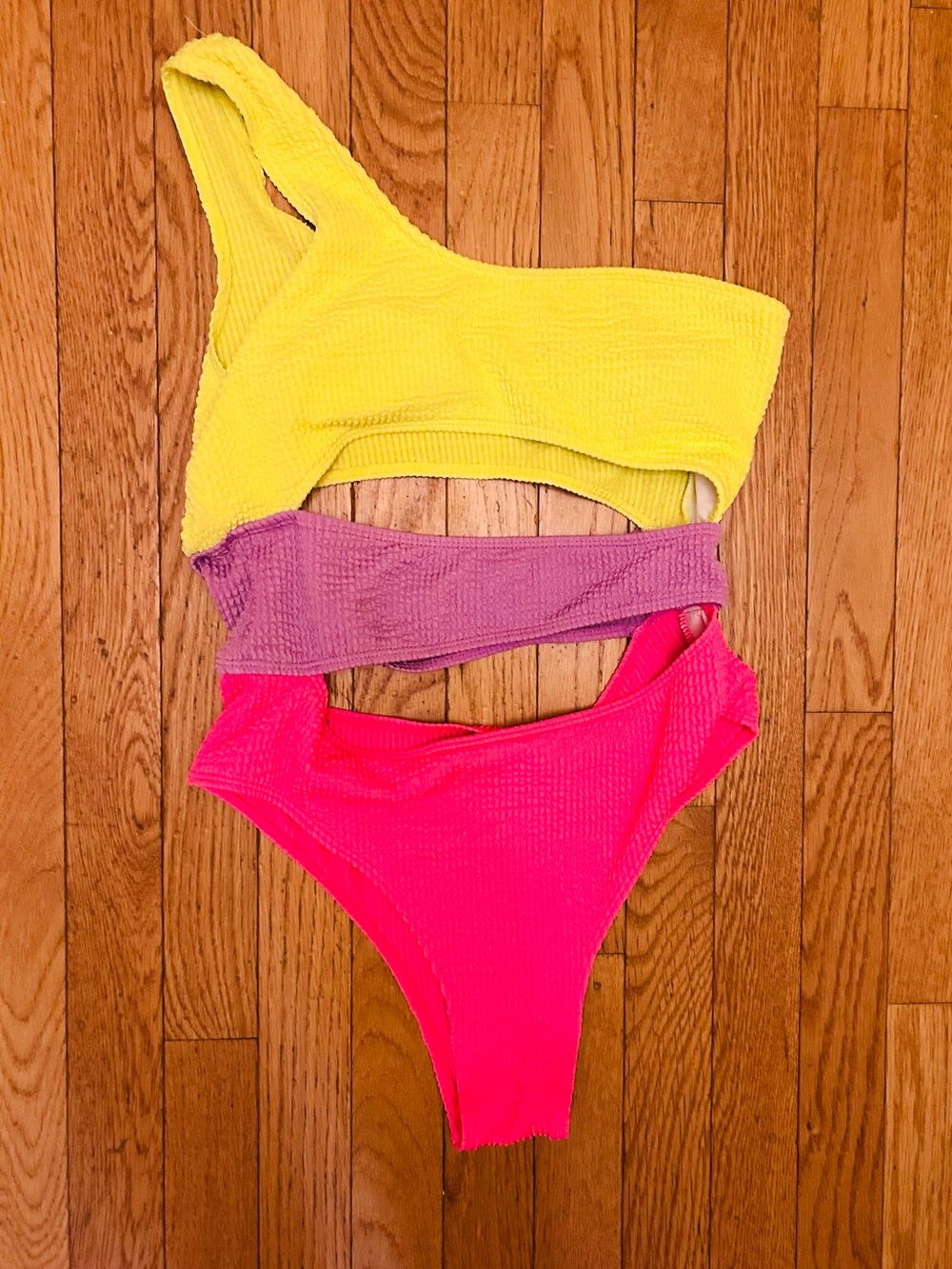 Neon 80s/90s Look Cut Out One Piece Bathing Suit Size Large